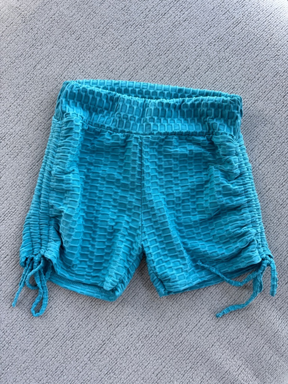 New Look Sport Teal Textured Drawstring Shorts